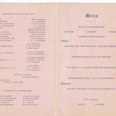 Inside of program with officers, organizers and the menu