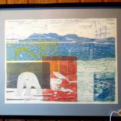 Framed woodblock images