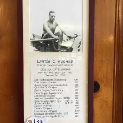 Framed Photo with Rowing and Swimming Achievements