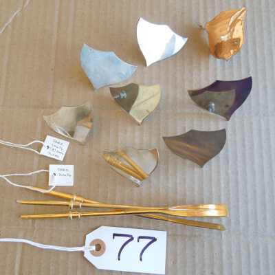 Pieces of rowing trophy: 3 small oars, 7 transoms, 1 shield found inside Artifact 075