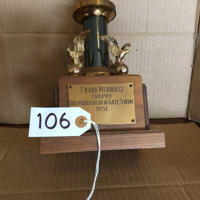 Engraved brass plate with no name of winner