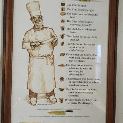 Framed "Chef's Rules"