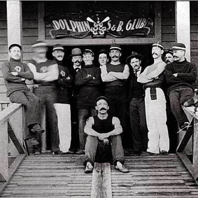 The Boathouse at Black Point Cove circa 1902: 2.. A copy of the Maritime Museum print.