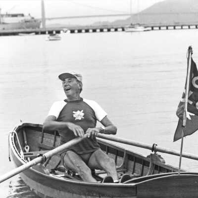 Frank Mennucci in his boat