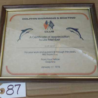Framed Certificate of Appreciation