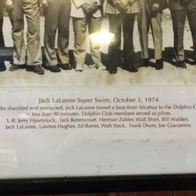 L to R: Jerry Hawryluck, Jack Bettencourt, Herman Zahler, Walt Shiel, Bill Walden, Jack LaLanne, Lawton Hughes, Ed Barret, Walt Stack, Frank Drum, Joe Giacomini