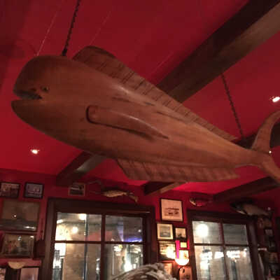 Side view of sculpture hanging in Capurro's April 2019