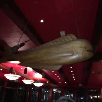 Side view of sculpture hanging in Capurro's April 2019