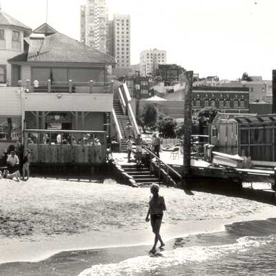 Boathouse & Beach Scene 1987