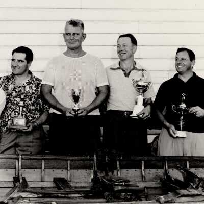 Swimmers with Trophies