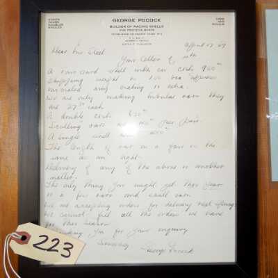 Framed letter from George Pocock