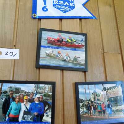 Pennant and 3 framed photographs