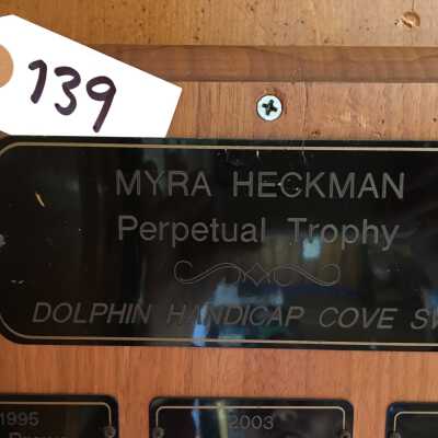 Title plate close up