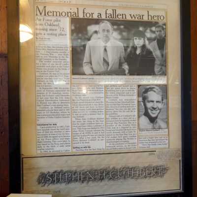 Framed Examiner article on Steve Cuthbert