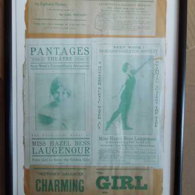 Framed Collage of Swim Show Announcements