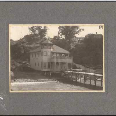 Dolphin Club Boathouse circa 1896: Original Studio Image 4 X 5-1/2, Card 7 X 8-1/2