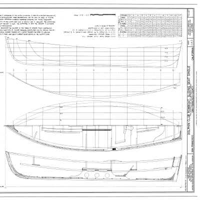 HAER CA-2358 “Dolphin Club Rowboat, Sliding Seat Single” Sheet 1 of 2