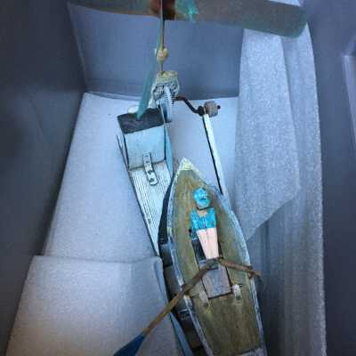 Rower whirligig in storage in attic Jan 2020