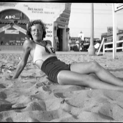 Women Sitting on Balboa Beach, 1934
