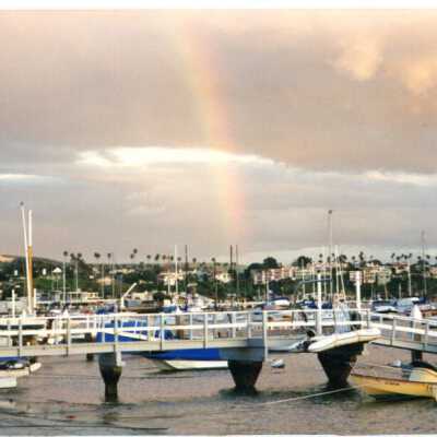 A rainbow over Balboa Island