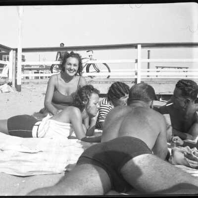 Friends on Balboa Beach, 1934