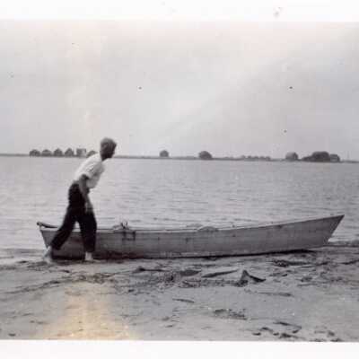 Man with Boat on Balboa Island, 1911