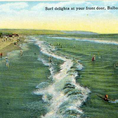 Surf delights at your front door, Balboa, California