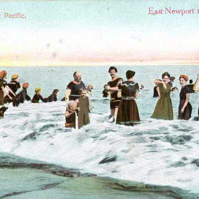 Bathing in the Pacific East Newport Beach, Cal.