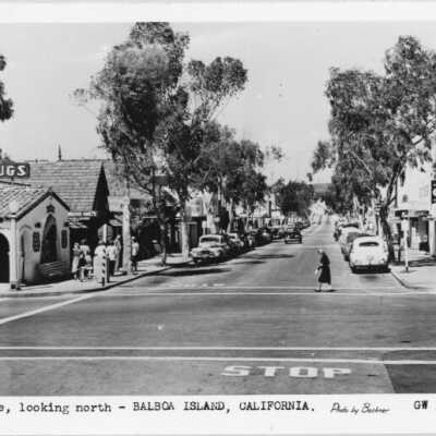 Marine Avneue, looking north- Balboa Island, Claifornia. GW 1144