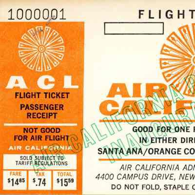 First AirCal Flight Ticket