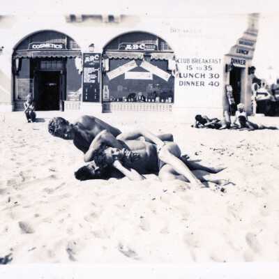 Boys Rough-Housing on the Beach, 1934