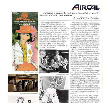 Air Cal Travel Brochure