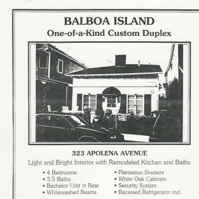 Balboa Island One-of-a-Kind Custom Duplex 323 Apolena Avenue