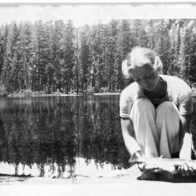 Helen with Fish at Lake Arrowhead