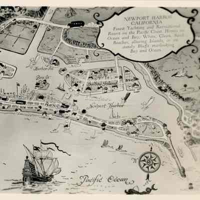 Newport Harbor Postcard Map