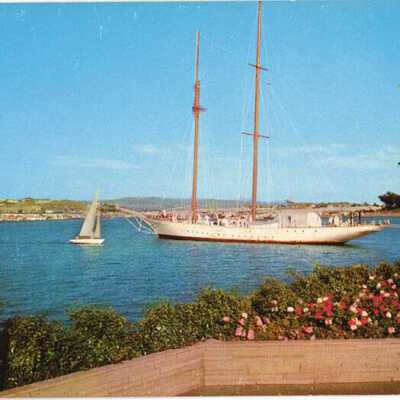 Luxurious Yacht at Anchor Near Lido Isle, Newport Harbor, California