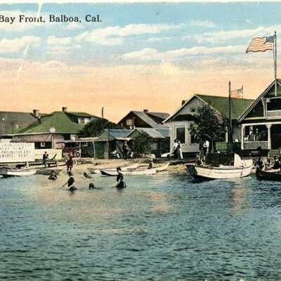 Bathing Along Bay Front, Balboa, Cal.