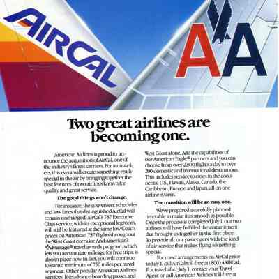 AirCal AA Merger Letter