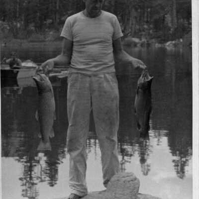 Harold with fish on Lake Arrowhead