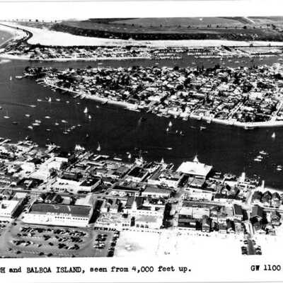 Balboa Beach and balboa island, seen from 4,000 feet up