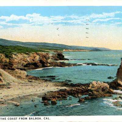 Looking Down The Coast From Balboa, Cal.