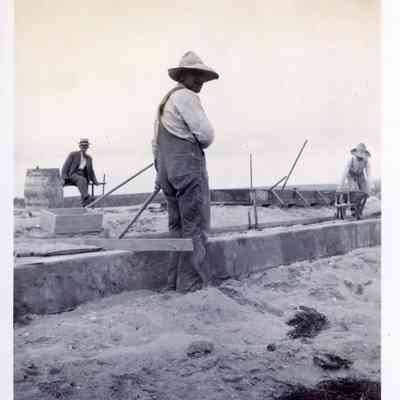 Men Building Sea Wall or Boardwalk, July 1911