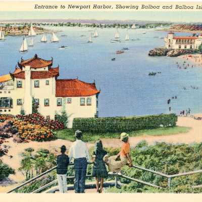 Entrance to Newport Harbor, Showing Balboa and Balboa Island, California