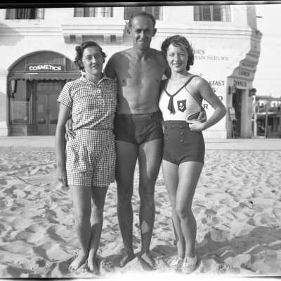 Friends on Balboa Beach, 1934