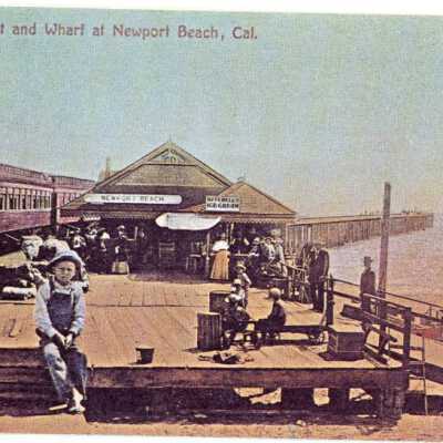 Depot and Wharf at Newport Beach, Cal