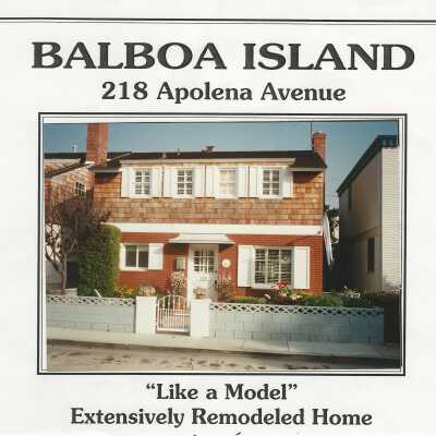 Balboa Island 218 Apolean Avenue "Like a Model"