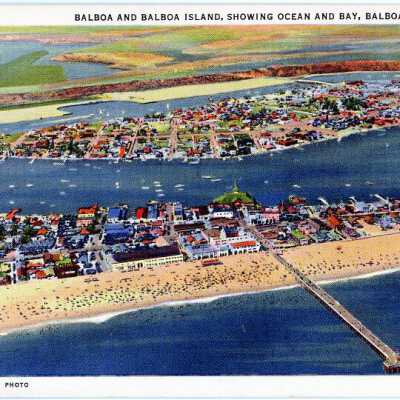 Balboa and Balboa Island, Showing Ocean and Bay, Balboa, California