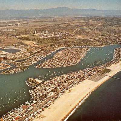 Newport harbor Aerial Postcard