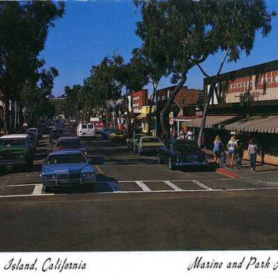 Balboa Island, California - Marine and Park Avenues