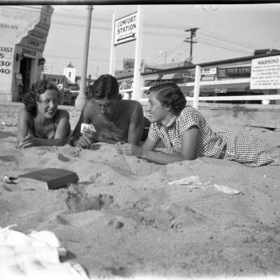 Friends on Balboa Beach, 1934